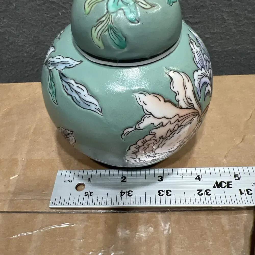 Vintage Chinese PCP Porcelain Hand Painted Ginger Jar Made In Macau